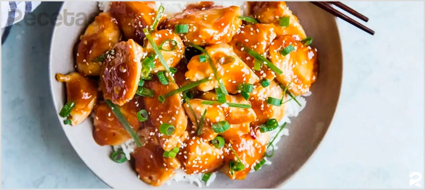 Pollo a la Naranja Glaseado y Miel con Toque de Mostaza (Listo en 15 Minutos)